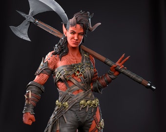 Karlach Statue 3D Printed | Gift For Gamer | Handmade Gift | BG3 Figure | DND | Hand Painted