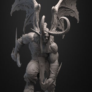 Illidan Stormrage Statue 3D Printed | Gift For Gamer | WoW Figure | Handmade Gift | Hand Painted