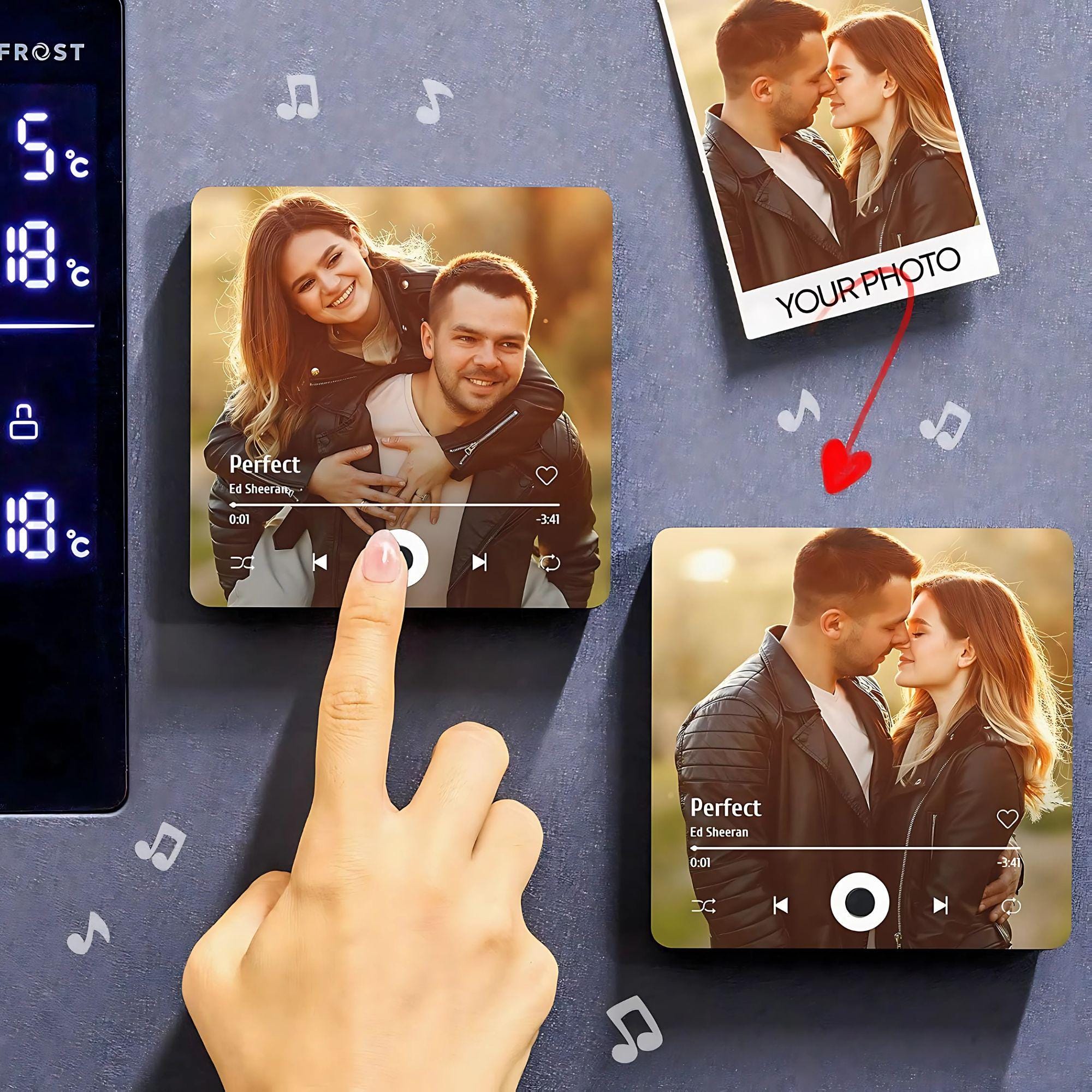 🎄BUY 2 FREE SHIPPING🎄Personalized Photo Music Fridge Magnet | Play Your Favorite Song | Romantic Gift for Him  |  Gift for Her | Music Magnet | Custom Home Decor