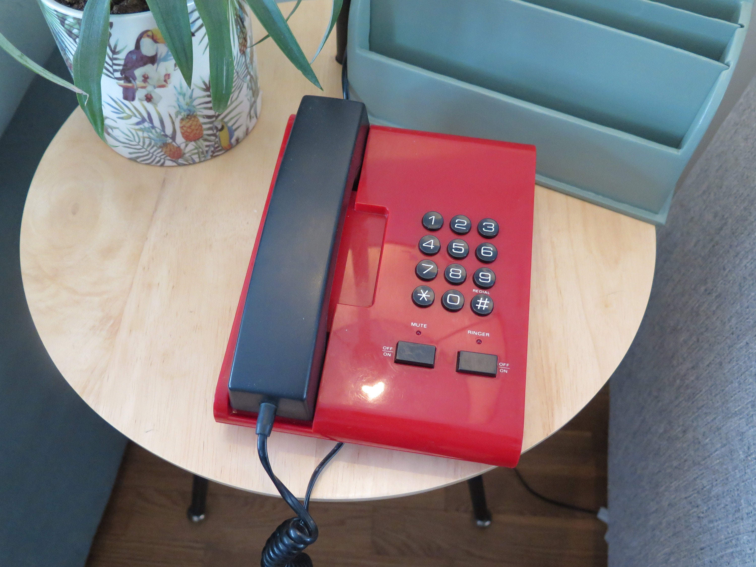 Vintage Swedish push button vintage phone manufactured by MONOPOL AB