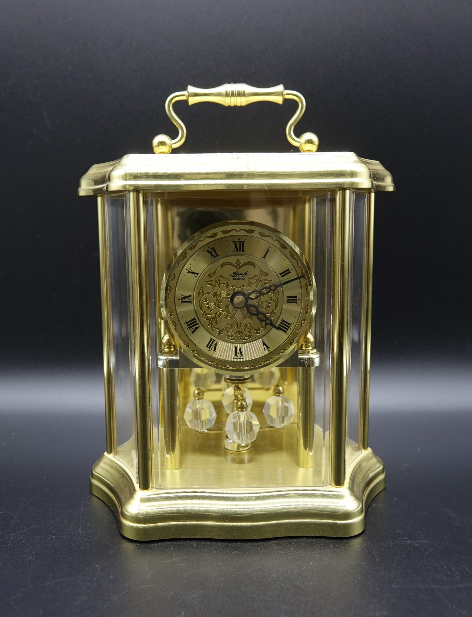 Vintage HERMLE Anniversary Clock. Year Clock in Gold Plastic / Metal