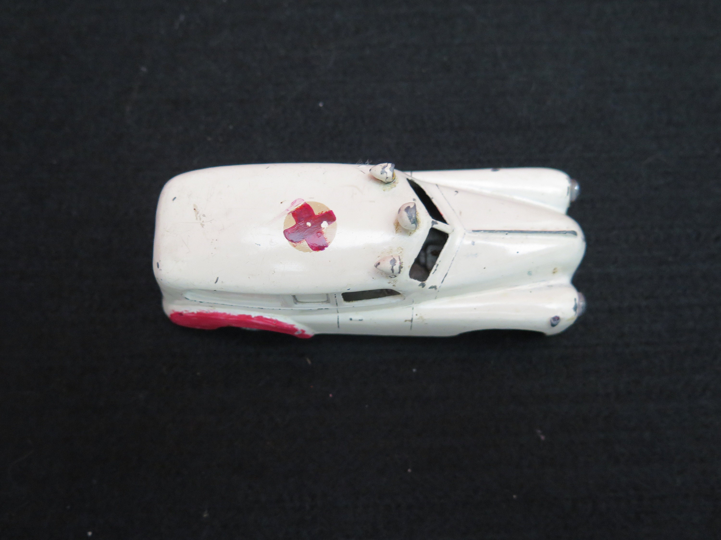 Vintage Buick Dodge Ambulance with Red Cross by TEKNO Denmark. Very Rare Swedish Version from 50-60s