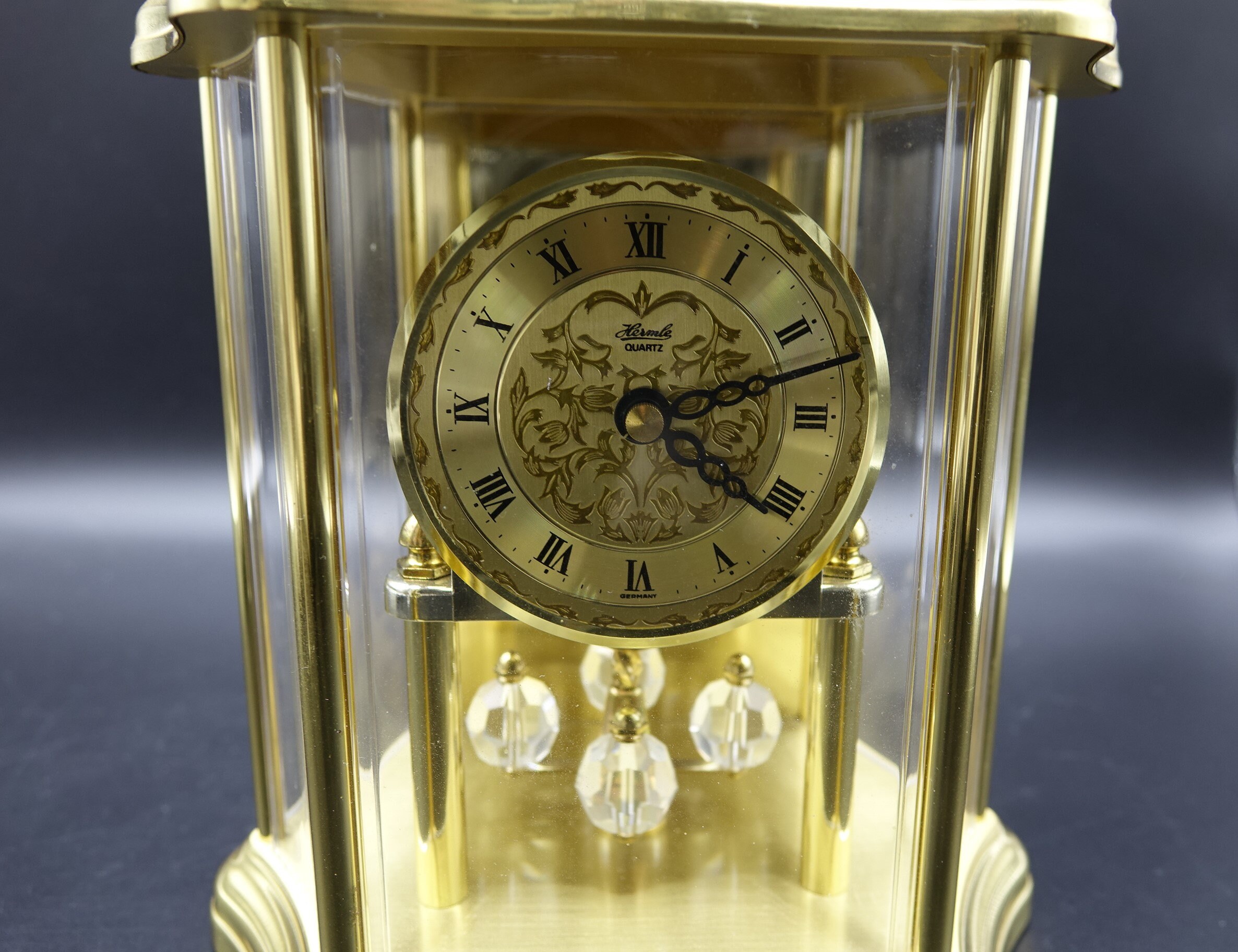 Vintage HERMLE Anniversary Clock. Year Clock in Gold Plastic / Metal