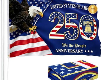 250Th Anniversary Flag 3X5 Ft Double Sided, 3-Layer Heavy Duty Usa Semiquincentennial 1776-2026 Flag, Patriotic United States Flags For Outs