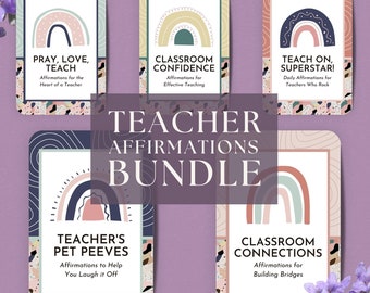 175 Teacher Affirmation Cards Bundle, INSTANT DOWNLOAD, Teacher Appreciation, Teacher Gifts, Teacher Must Haves, Gifts for Teachers, BOHO