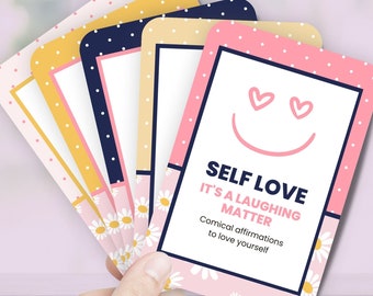 Funny Affirmation Cards for Self Love, INSTANT DOWNLOAD, Self Care Package, Funny Gift, Funny Sayings Card Deck, Self Love Affirmations, LA1