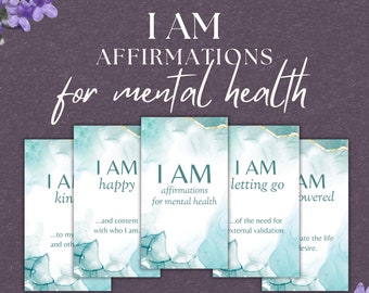 47 ICH BIN Affirmationen für psychische Gesundheit, SOFORTIGER DOWNLOAD, Affirmationskarten für psychische Gesundheit, Achtsamkeitskarten, Affirmationsdeck, Ich bin Karten