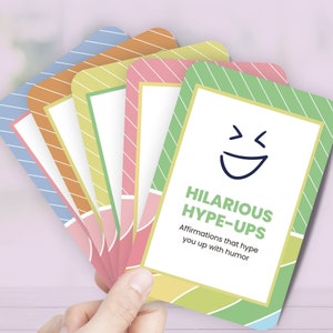 Cartes d'affirmation drôles pour la positivité, TÉLÉCHARGEMENT INSTANTANÉ, Cartes d'encouragement, Cadeau drôle, Jeu de cartes d'énonciations drôles, Cartes de confiance, LA1