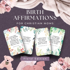 40 Geburtsaffirmationskarten für christliche Mütter, SOFORTIGER DOWNLOAD, Bibelverskarten, Schwangerschaftsgeschenk, Arbeitsaffirmation, erwartetes Muttergeschenk