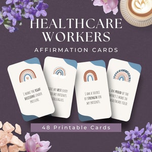 48 gezondheidszorg werknemers bevestiging kaarten set, INSTANT DOWNLOAD, verpleegkundige gift, verpleegkundige mentor gift, CNA gift, medische student gift, arts gift