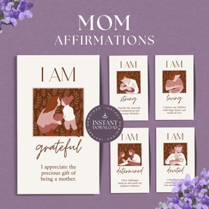 Ik ben affirmatiekaarten voor moeders, INSTANT DOWNLOAD, moederbevestigingskaarten, moederwaardering, moedercadeau, moederzorgpakket, cadeau voor moeder