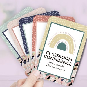 Tarjetas de afirmación de maestros para la confianza, DESCARGA INSTANTE, Apreciación del maestro, Regalo del maestro, Maestro debe tener, Tarjetas BOHO imprimibles BC1