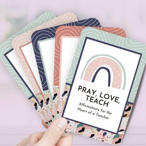 Mazzo di affermazioni per insegnanti, DOWNLOAD IMMEDIATO, Apprezzamento degli insegnanti, Regalo per gli insegnanti, Must Have per gli insegnanti, Carte BOHO per insegnanti stampabili BC1