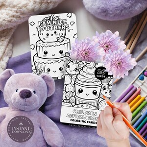 26 Children Affirmation Cards for Coloring, INSTANT DOWNLOAD, Affirmation Cards for Kids, Affirmation Coloring Cards, Kids Affirm Cards