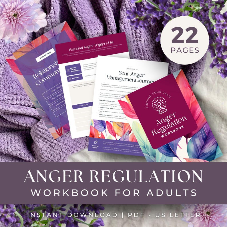 Anger Management Worksheet for Adults, INSTANT DOWNLOAD, Therapy Tools ...