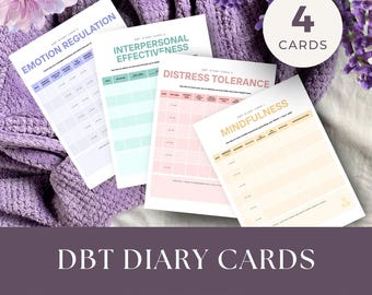 Diario de TCD para adultos, descarga instantánea, registro de habilidades para la salud mental, herramientas de terapia TCD, habilidades de afrontamiento, tarjetas de apoyo emocional