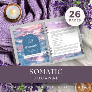 Somatic Journal, INSTANT DOWNLOAD, Somatic Therapy Workbook, Emotional Regulation, Somatic Healing Journal Prompts, Mental Health Worksheets