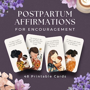 Tarjetas de afirmación posparto, DESCARGA INSTANTÁNEA, Regalo para mamás primerizas, Apoyo para mamás primerizas, Tarjetas de afirmación para mamás primerizas, Cuidado personal positivo para madres