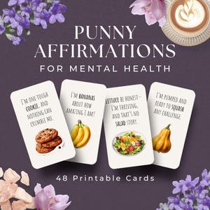 Cartes d'affirmation drôles, TÉLÉCHARGEMENT IMMÉDIAT, Cadeaux amusants, Cartes de motivation, Affirmation du jour, Cartes d'encouragement amusantes, Cartes pleine conscience