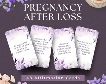 Pregnancy After Loss Affirmation Cards, INSTANT DOWNLOAD, Gift for Pregnancy After Loss, Pregnancy Loss Gift, Positive Affirmation Pregnancy