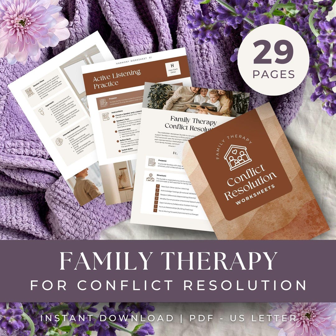 Family Issues Worksheet.pdf Family Therapy Conflict Resolution Worksheets, INSTANT DOWNLOAD ...