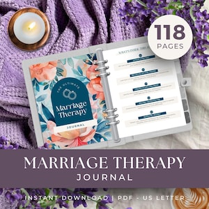 Marriage Therapy Journal, INSTANT DOWNLOAD, Marriage Journal Prompts, Couples Reflection,Marriage Reflection, Couples Therapy Workbook