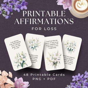 Cartes d'affirmation pour la perte, TÉLÉCHARGEMENT IMMÉDIAT, soutien en cas de deuil, cadeau de sympathie, affirmations de guérison, cartes de réconfort en cas de deuil, deuil et perte
