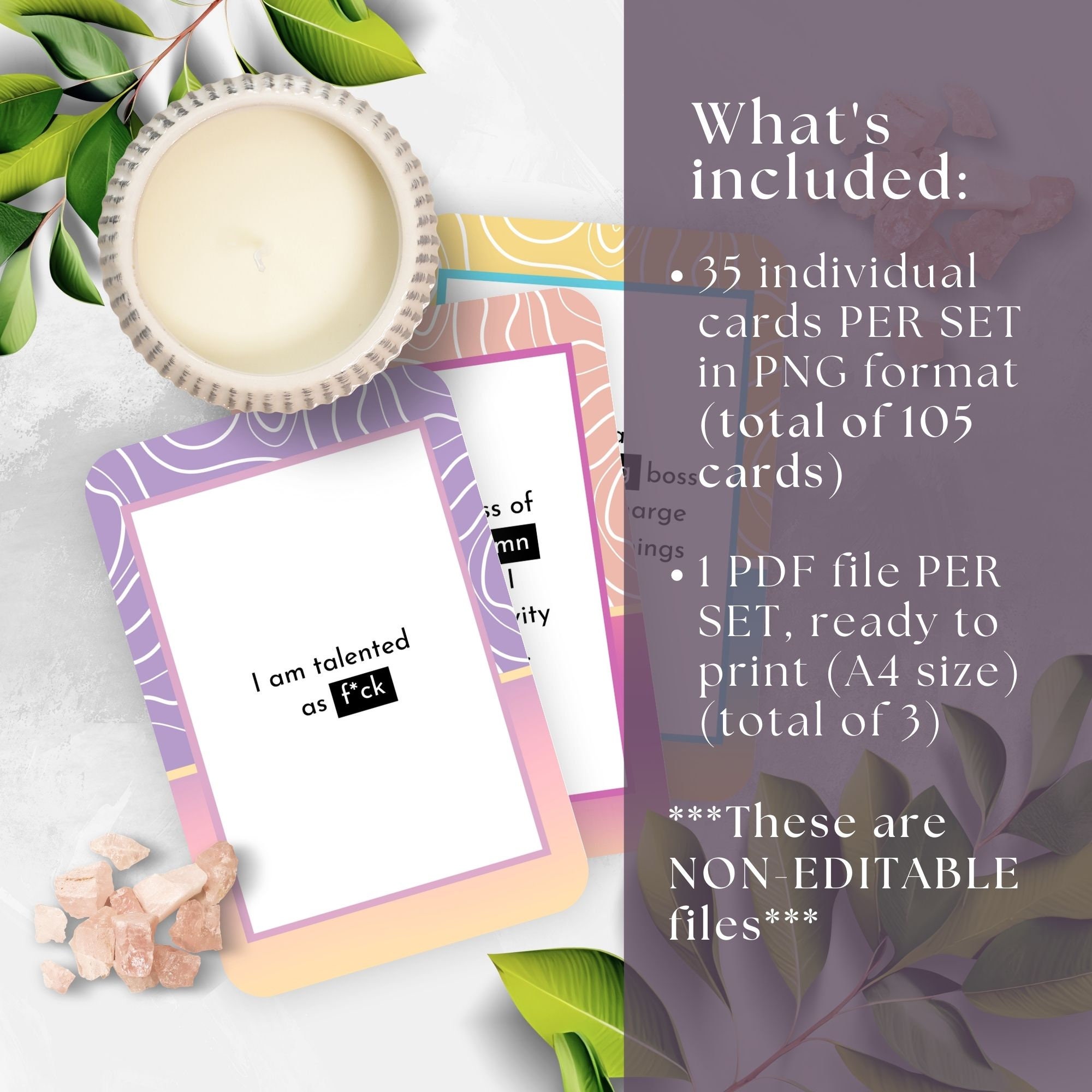 Sweary Affirmation Cards Bundle, INSTANT DOWNLOAD, Rude Cards ...