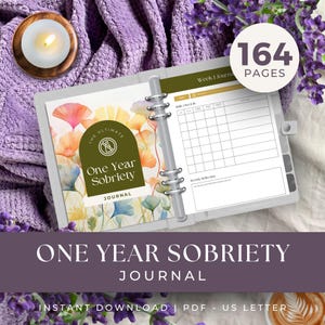 Diario de sobriedad, DESCARGA INSTANTÁNEA, Cuaderno de ejercicios imprimible para la recuperación de adicciones, Apoyo para la adicción, Diario de recuperación de adicciones, Diario de sobriedad