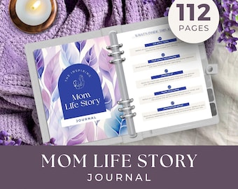 Diario de la historia de una mamá, descarga instantánea, recuerdo, cuéntame tu historia, recuerdo de la vida de los padres, regalo para mamás, diario guiado para mamás