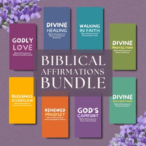 Pacchetto di 390 carte di affermazioni bibliche, DOWNLOAD IMMEDIATO, carte di affermazioni cristiane per donne, carte di diario di preghiera, carte religiose