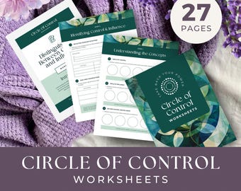 Circle of Control Worksheets, INSTANT DOWNLOAD, Mental Health Resource, Digital Download for Therapists, Therapy Counselling Resource