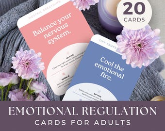 Emotional Regulation Cards, INSTANT DOWNLOAD, Mental Health, Self Regulation, Mindfulness Activities, Anxiety Management, Coping Strategies