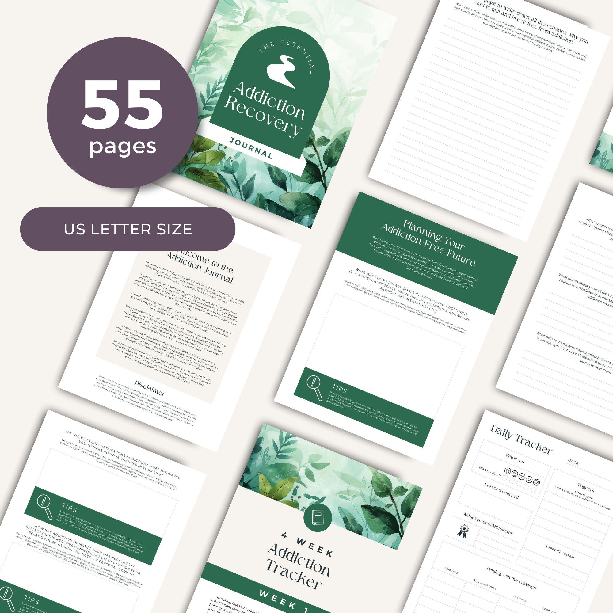 Addiction Recovery Journal, INSTANT DOWNLOAD, Sobriety Gift, Recovery ...