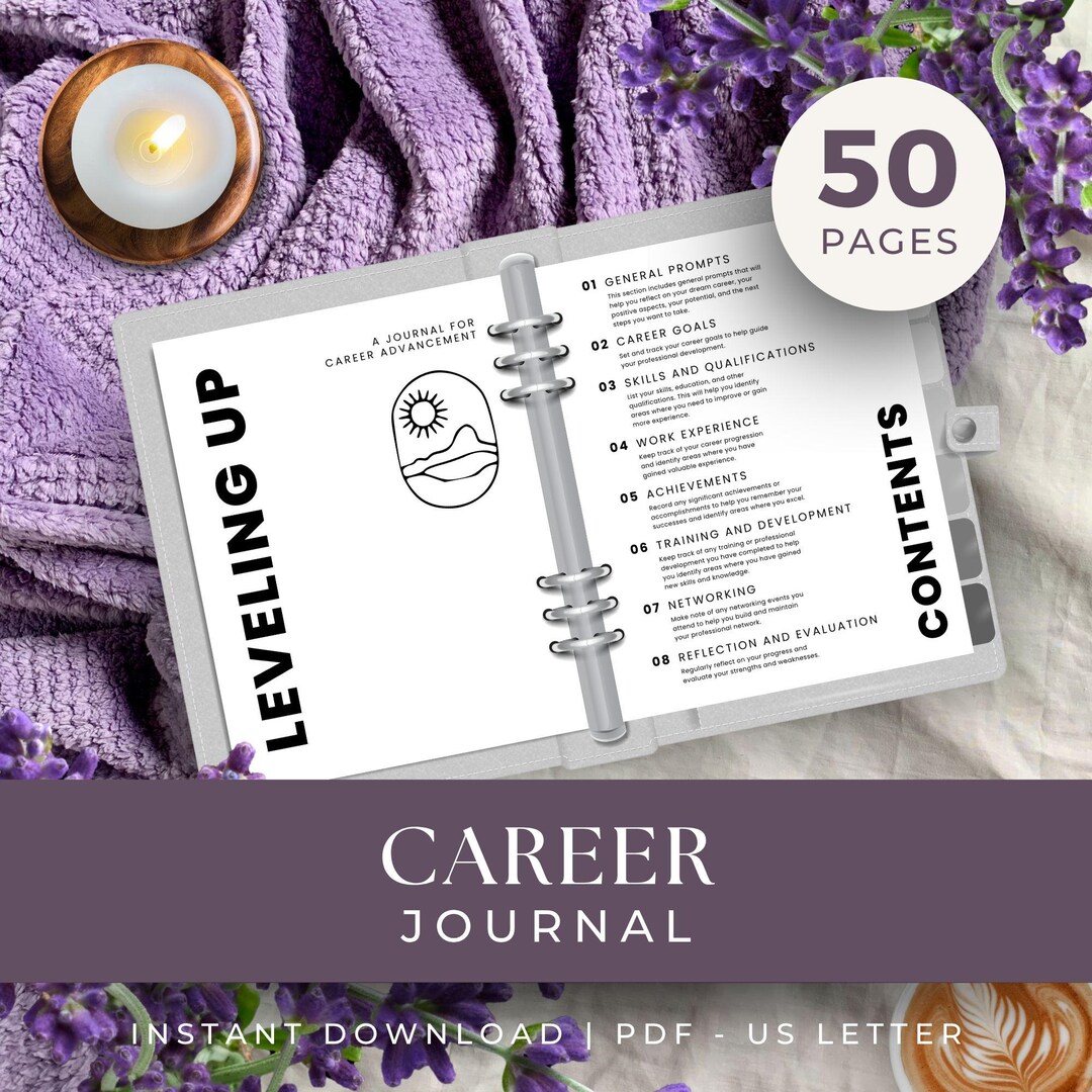 50-page Career Journal, INSTANT DOWNLOAD, Level up Journal for Career ...