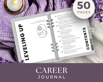 50-page Career Journal, INSTANT DOWNLOAD, Level Up Journal for Career Plan, Career Guide, Work Journal, Career Strategy, Printable Journal