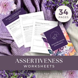Assertiveness Worksheets, INSTANT DOWNLOAD, Communication Skills, Self-Help Tools, Therapy Resources, Assertiveness Skills, Social Skills