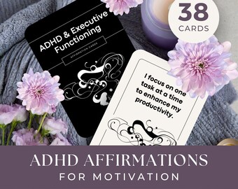 Positive Affirmations for ADHD, INSTANT DOWNLOAD, Adhd Affirmation Cards, Neurodiversity Support, adhd resources Neurodivergent Affirmations