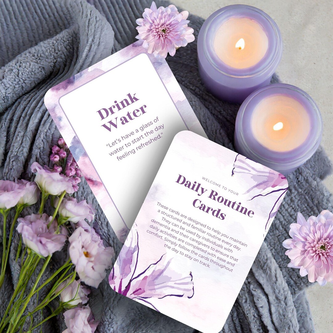 Dementia Daily Routine Cards, INSTANT DOWNLOAD Visual Aids for Memory ...