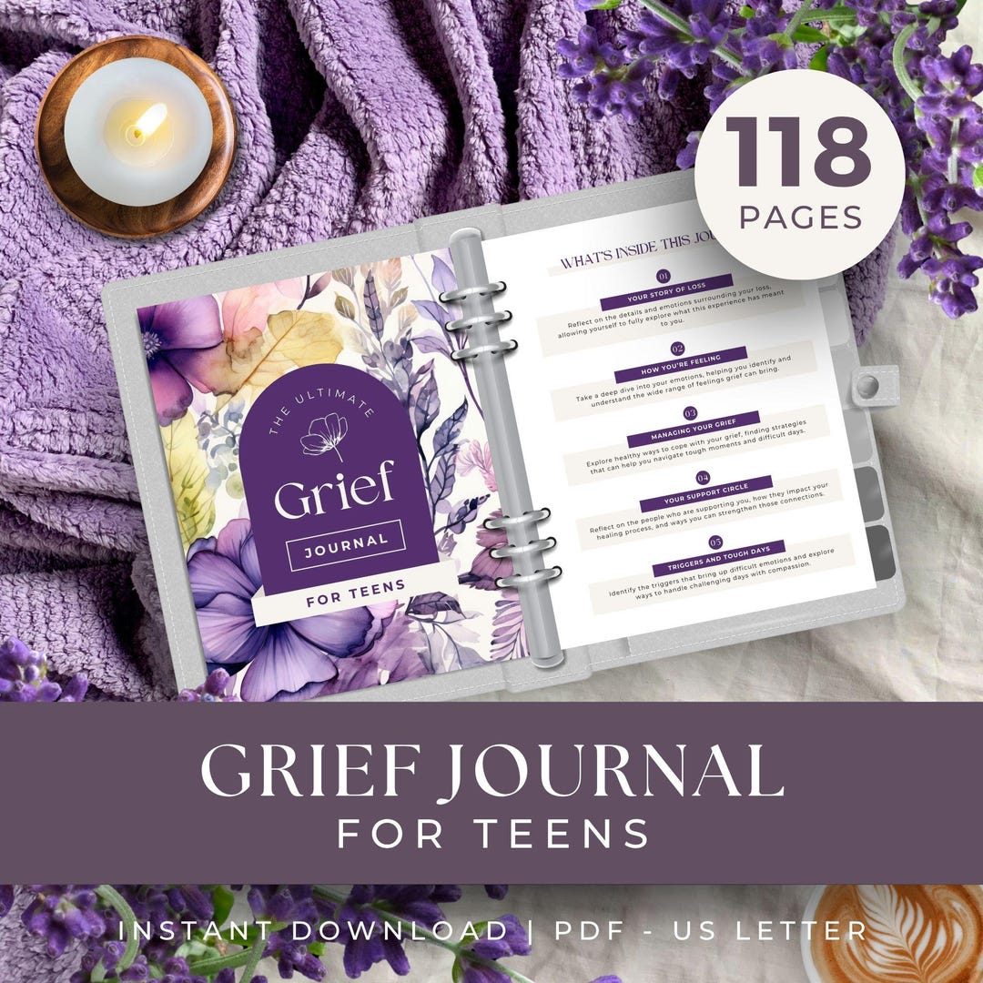 Grief Journal for Teens, INSTANT DOWNLOAD, Coping Skills for Grief and ...