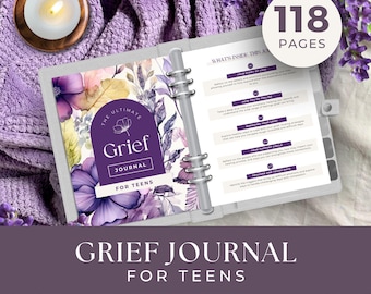 Grief Journal For Teens, INSTANT DOWNLOAD, Coping Skills For Grief And Loss, Grief Therapy Workbook For Teens, Grief Care Package Teen Grief