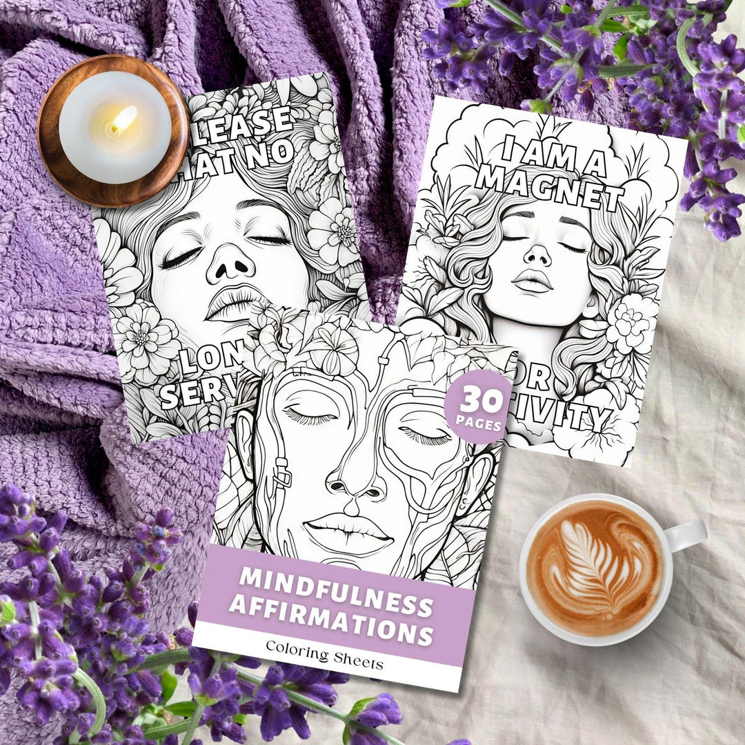 30 Mindfulness Coloring Sheets, INSTANT DOWNLOAD, Mindfulness ...