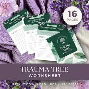 Trauma Tree Worksheet for Emotional Healing, INSTANT DOWNLOAD, Printable Therapy Tool for Personal Growth and Mental Health, PTSD Worksheets
