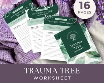 Trauma Tree Worksheet for Emotional Healing, INSTANT DOWNLOAD, Printable Therapy Tool for Personal Growth and Mental Health, PTSD Worksheets