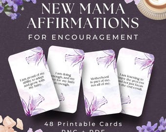 48 New Mama Affirmation Cards, INSTANT DOWNLOAD, Postpartum Gift | Nicu Affirmation Cards | New Mom Gift | Baby Shower Gift | Gift For Mom