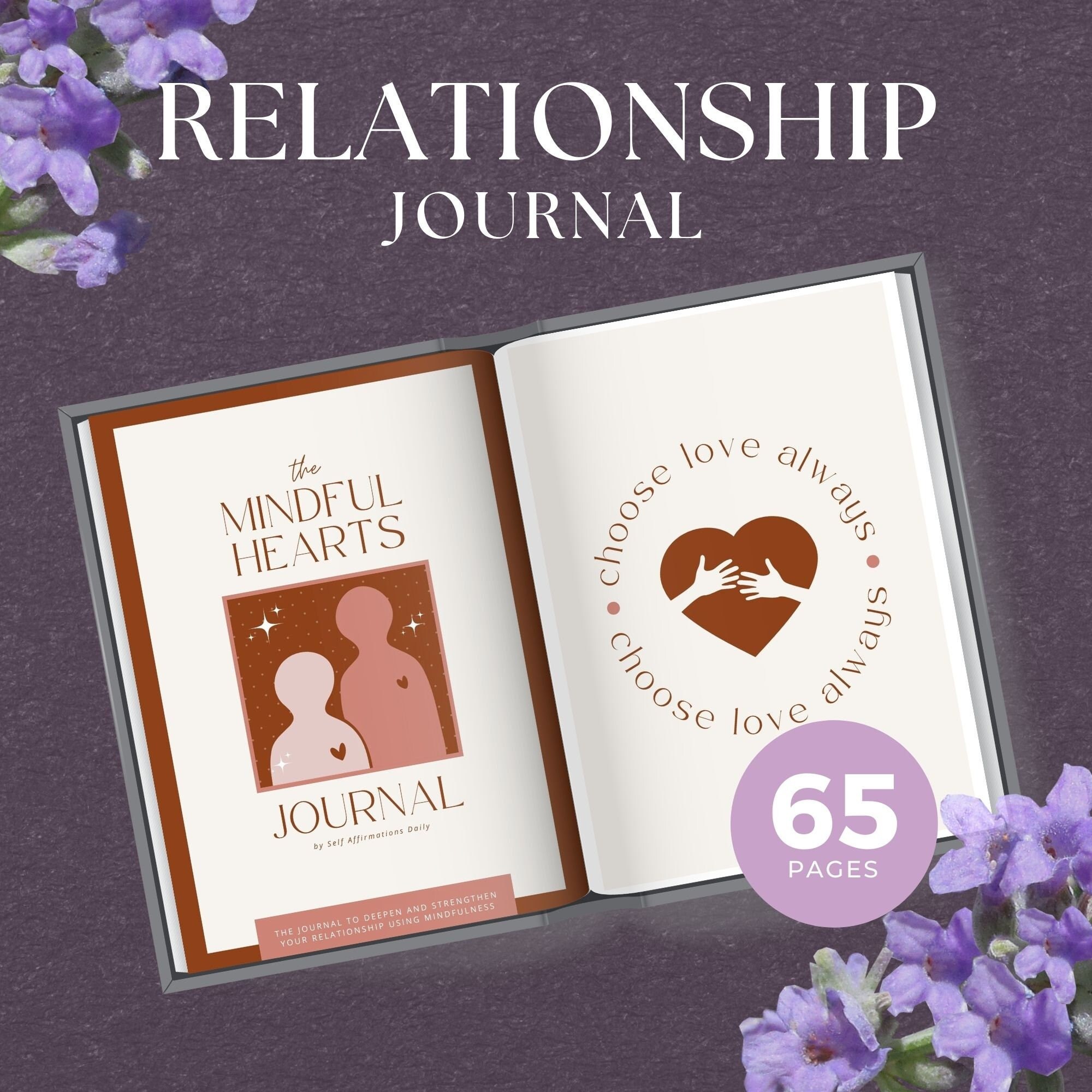 Relationship Journal Printable, INSTANT DOWNLOAD, Mindfulness Journal