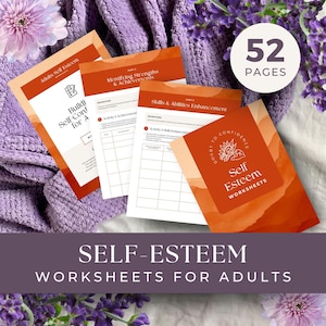 Self Esteem Worksheets forAdults, INSTANT DOWNLOAD, Confidence Building Tools, Boost Self Esteem, Therapy Tools, Mental Health Resources