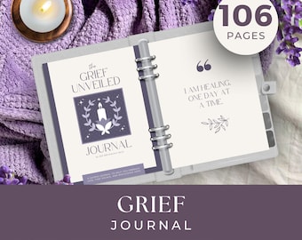 Guided Journal for Grief, INSTANT DOWNLOAD, Grief Relief Journal, Guided Grief Journal with Prompts, Grief and Loss Therapy, Grief Kit