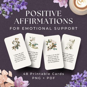 Tarjetas de afirmación de apoyo emocional, DESCARGA INSTANTÁNEA, Tarjetas de afirmación positiva para la salud mental, Regalo de apoyo emocional, Regalo de atención plena