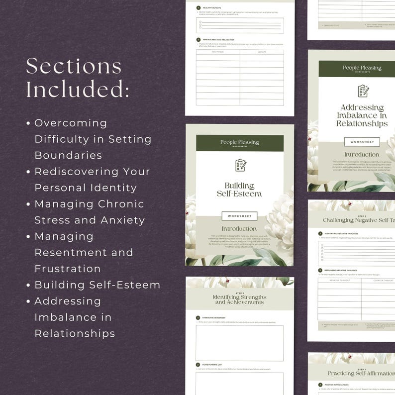 People Pleasing Worksheets, INSTANT DOWNLOAD, Boundary Setting for ...
